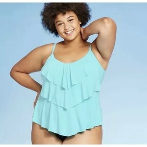 Aqua Green Tiered Tankini